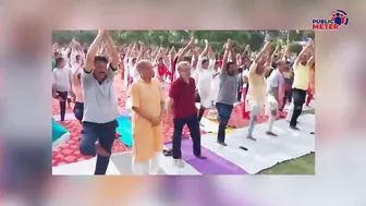 Yoga Day पर योग करते समय जब मोदी का बैलेंस बिगड़ गया... | Sushil Modi yoga day viral video