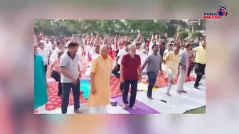 Yoga Day पर योग करते समय जब मोदी का बैलेंस बिगड़ गया... | Sushil Modi yoga day viral video