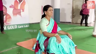 డీకే అరుణ యోగ ఆసనాలు | BJP Leader DK Aruna Yoga Asanas | International Yoga Day 2022 | YOYO TV