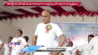 Minister Harish Rao Performs Yoga On The Occasion Of International Yoga Day | V6 News