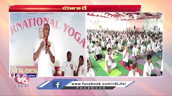 Minister Harish Rao Performs Yoga On The Occasion Of International Yoga Day | V6 News