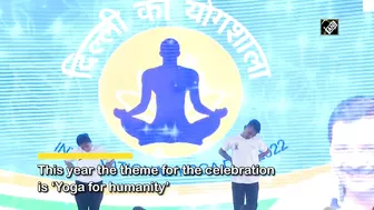 International Yoga Day: CM Kejriwal, Manish Sisodia perform Yoga at Thyagaraj Stadium