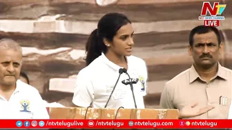 PV Sindhu Speech | International Yoga Day Celebrations | Ntv