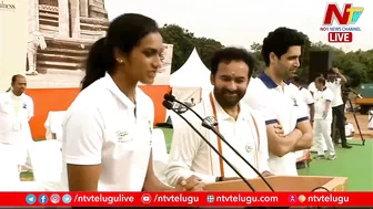 PV Sindhu Speech | International Yoga Day Celebrations | Ntv