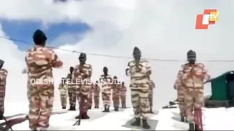 ITBP personnel perform yoga on International Yoga Day