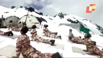 ITBP personnel perform yoga on International Yoga Day