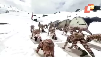 ITBP personnel perform yoga on International Yoga Day