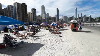 [Best Beaches Brazil 4K] ????????´Caminhada na praia Central, Balneário Camboriú - Brasil