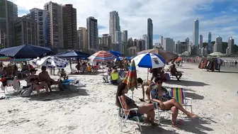 [Best Beaches Brazil 4K] ????????´Caminhada na praia Central, Balneário Camboriú - Brasil