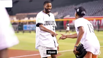 Mikal Bridges Mic'd up at JUGLIFE Celebrity Softball Game | Phoenix Suns