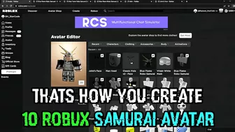 10 ROBUX SAMURAI ROBLOX AVATAR TRICK !!