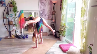 Stretching exercises for back strengthening with Handstands, Yoga