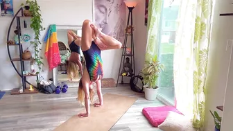 Stretching exercises for back strengthening with Handstands, Yoga