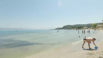 Corfu Greece walk on Gialiskari beach | Sandy beach June 2022