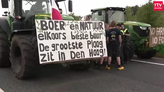 Boeren blokkeren de A28 tijdens boerenprotest | RTV Drenthe