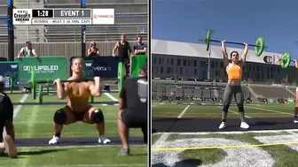 Mal O’Brien & Dani Speegle — Thruster & Handstand Walk Race