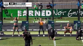 Mal O’Brien & Dani Speegle — Thruster & Handstand Walk Race