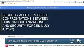 New travel advisory for Tijuana and Rosarito