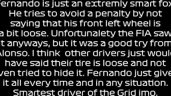 Alonso Tries To Avoid Penalty By Not Saying His Tire Is Loose | 500 IQ