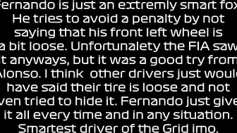 Alonso Tries To Avoid Penalty By Not Saying His Tire Is Loose | 500 IQ