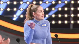 NSFW answer shocks Steve Harvey + Erika Christensen on Celebrity Family Feud!