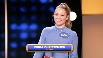 NSFW answer shocks Steve Harvey + Erika Christensen on Celebrity Family Feud!