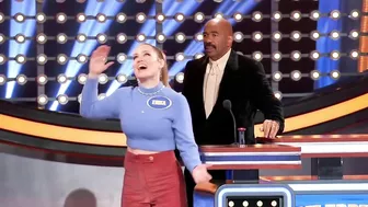 NSFW answer shocks Steve Harvey + Erika Christensen on Celebrity Family Feud!