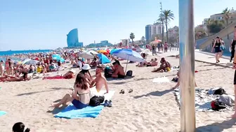 Beach Barceloneta, Barcelona beach walk ????️walking Spain best beaches