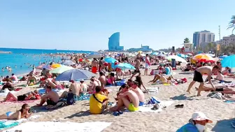 Beach Barceloneta, Barcelona beach walk ????️walking Spain best beaches