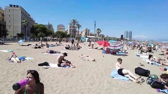 Spain Summer Holiday - Beach Walk - Barcelona Spain - July 2022