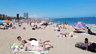 Spain Summer Holiday - Beach Walk - Barcelona Spain - July 2022