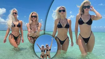 Kim & Khloé Kardashian Wear Matching Bikinis on Bday Trip!