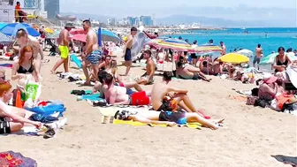 Barcelona beach walk, beach Sant Sebastia ????walking Spain best beaches