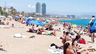 Barcelona beach walk, beach Sant Sebastia ????walking Spain best beaches