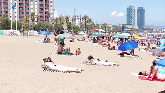 Barcelona beach walk, beach Sant Sebastia ????walking Spain best beaches