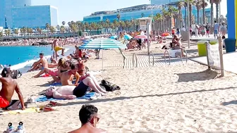 Barcelona beach walk, beach Sant Sebastia ????️walking Spain best beaches