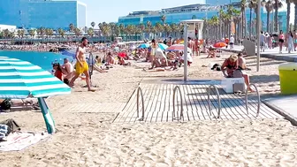 Barcelona beach walk, beach Sant Sebastia ????️walking Spain best beaches