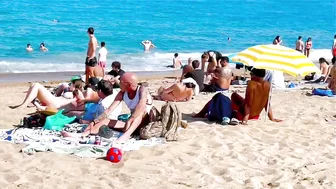 Barcelona beach walk, beach Sant Sebastia ????️walking Spain best beaches