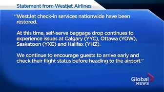 WestJet system outage causes travel delays across Canada