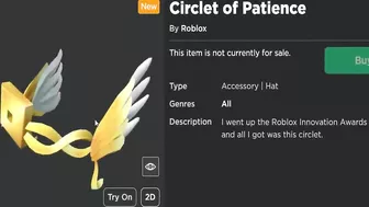 FREE ACCESSORY! HOW TO GET Circlet of Patience! (ROBLOX INNOVATION AWARDS 2022 EVENT)