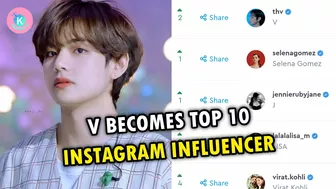 WOW!!! BTS V is the only Asian in the top 10 Instagram influencers