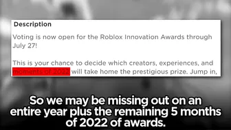 RIP ROBLOX BLOXY AWARDS