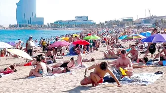 Barcelona beach walk, beach Barceloneta????️walking Spain best beaches