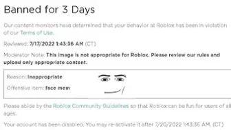 I GOT BANNED FROM ROBLOX