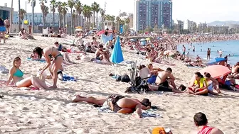 Beach Sant Sebastia, Barcelona beach walk ????walking Spain best beaches