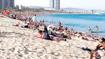 Beach Sant Sebastia, Barcelona beach walk ????walking Spain best beaches