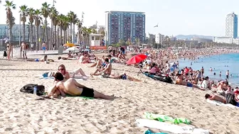 Beach Sant Sebastia, Barcelona beach walk ????walking Spain best beaches