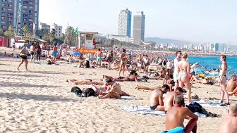 Beach Sant Sebastia, Barcelona beach walk ????walking Spain best beaches