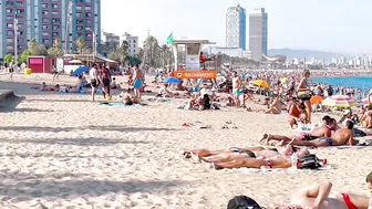 Beach Sant Sebastia, Barcelona beach walk ????walking Spain best beaches