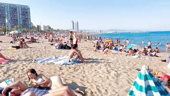 Beach Sant Sebastia, Barcelona beach walk ????walking Spain best beaches